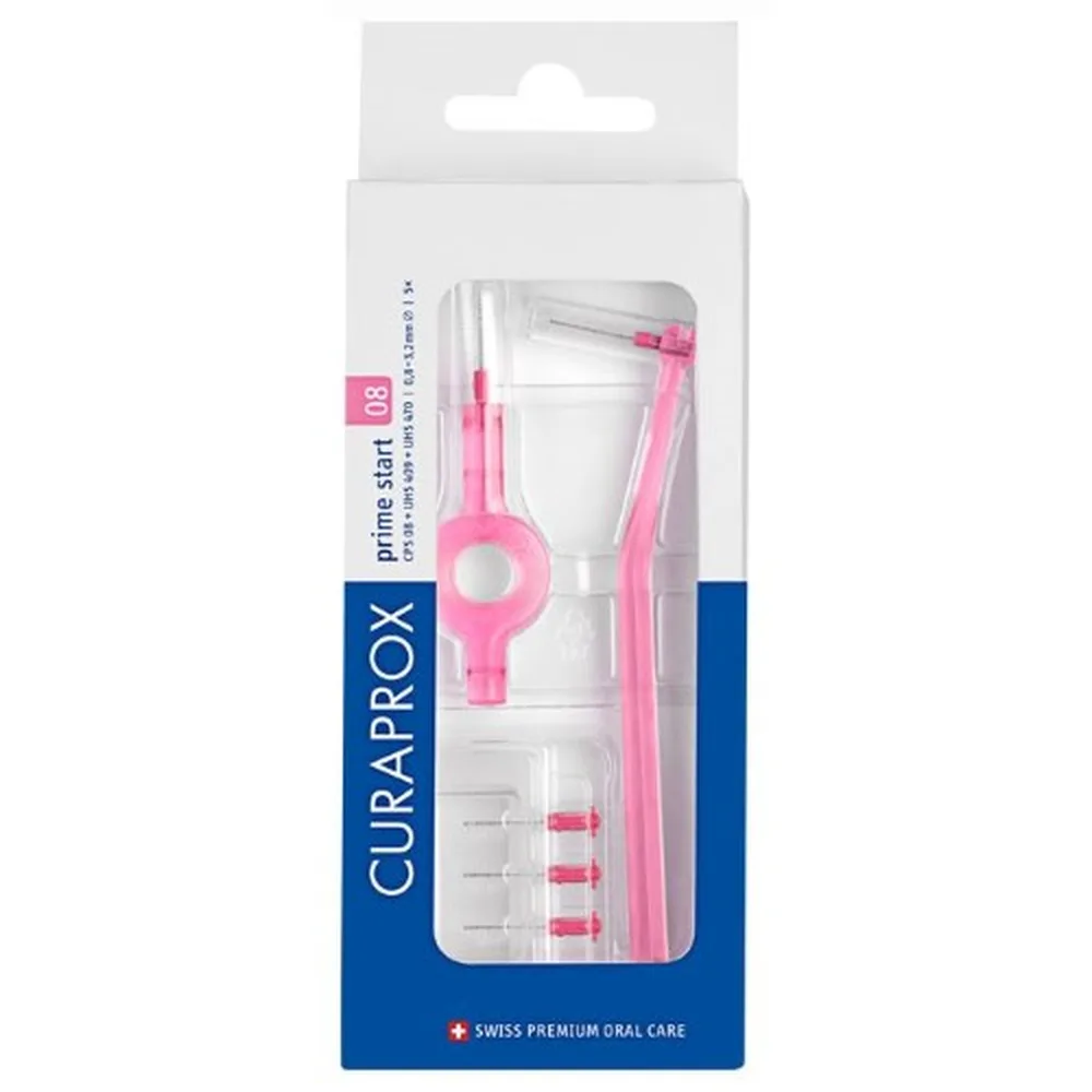 Curaprox Interdental Brushes CPS08 Prime Start 5 pcs/set with Holders UHS 409 and UHS 470