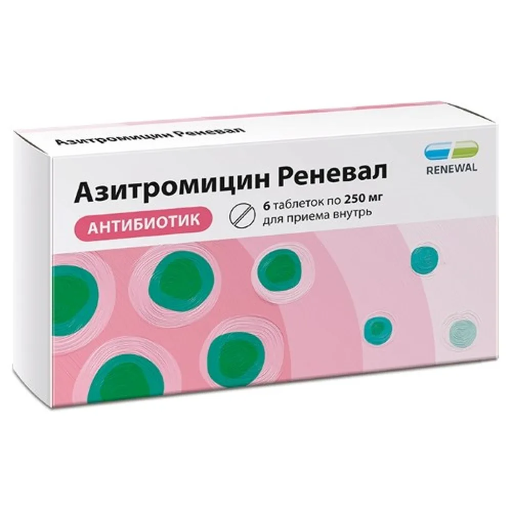 Azithromycin Renewel 250 mg 6 coated tablets