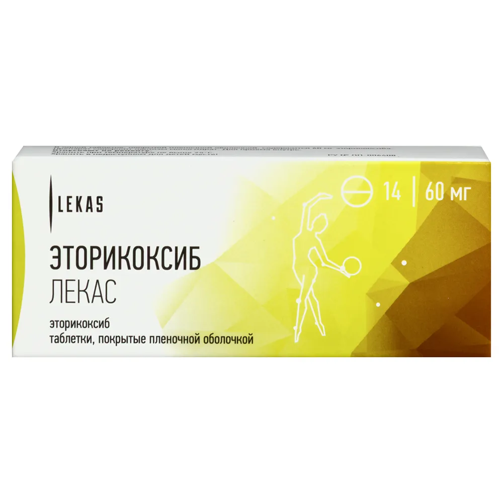 Etoricoxib Lekas 60 mg 14 tablets, film-coated