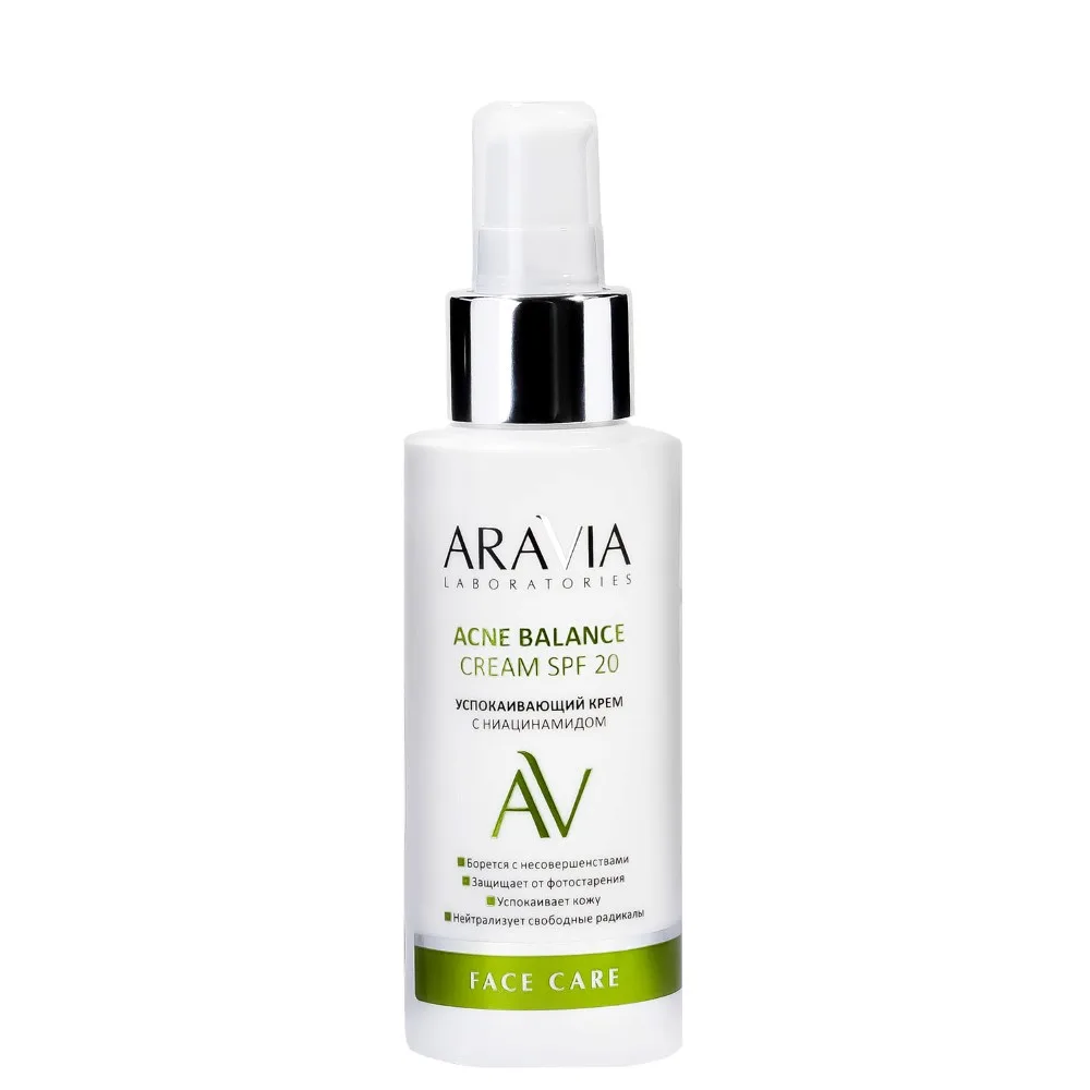 Aravia Laboratories Niacinamide Soothing Acne Balance Cream SPF 20 100 ml