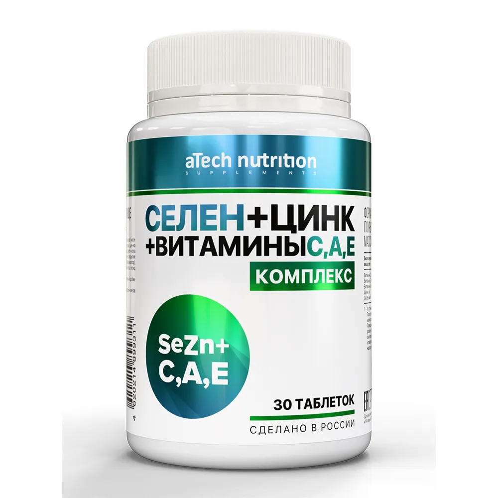 Atech Nutrition Selenium + Zinc + Vitamins C, A, E 30 pcs Tablets 550 mg