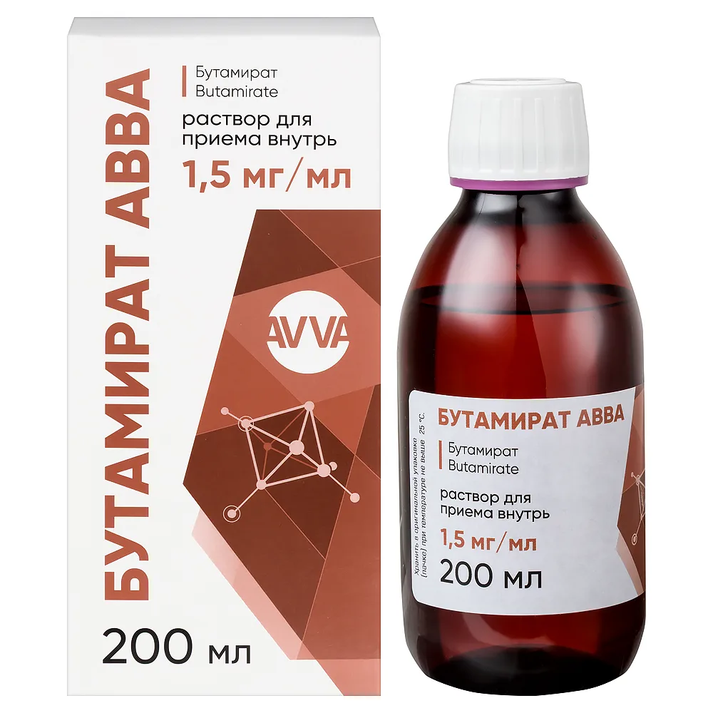 Butamirate AVVA 1.5 mg/ml solution for oral administration 200 ml