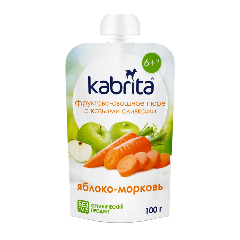 Kabrita Fruit-Vegetable Puree with Goat Cream Apple-Carrot 100 g