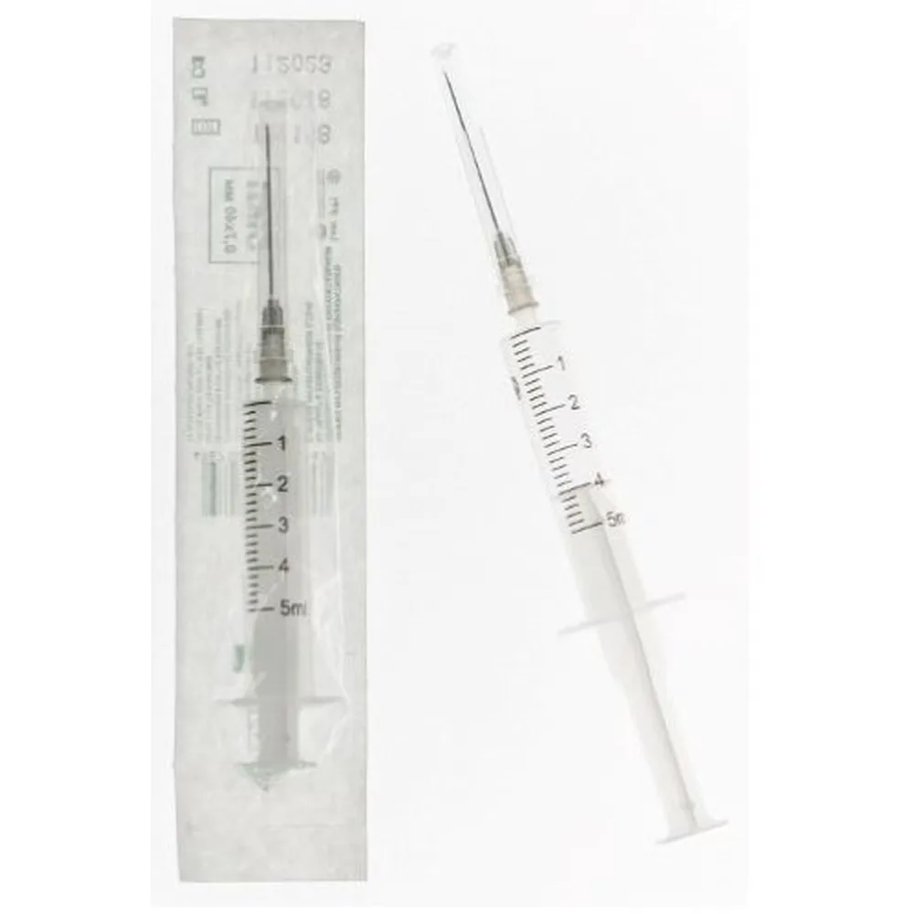 Syringe 5 ml 2-component 5 A Luer with needle 0.7x40 100 pcs.