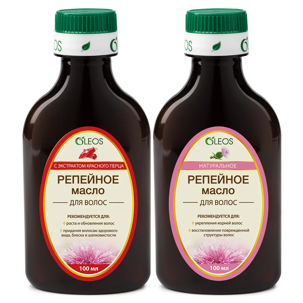 Oleos Burdock Oil Set 100 ml + Burdock Oil with Red Pepper Extract 100 ml