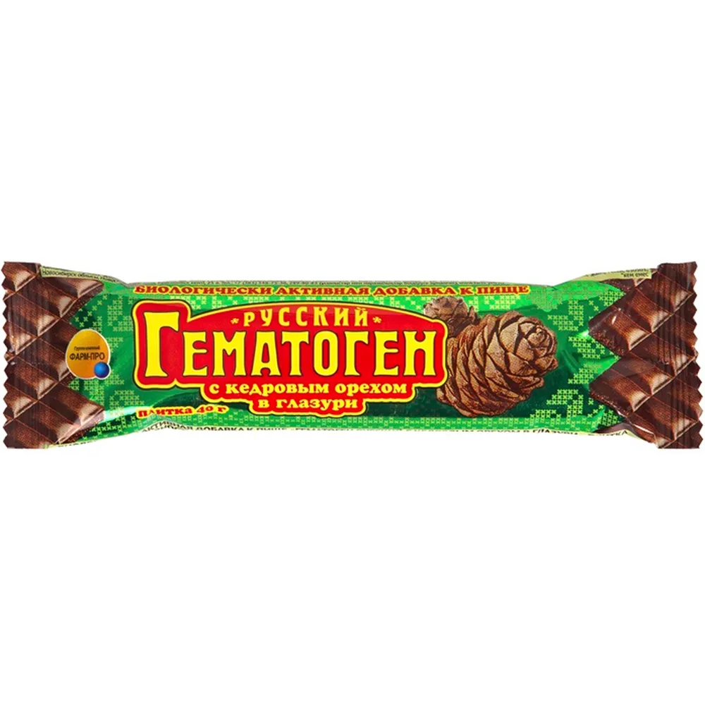 Hematogen Russian/Cedar Nut + Chocolate/40 g Bar