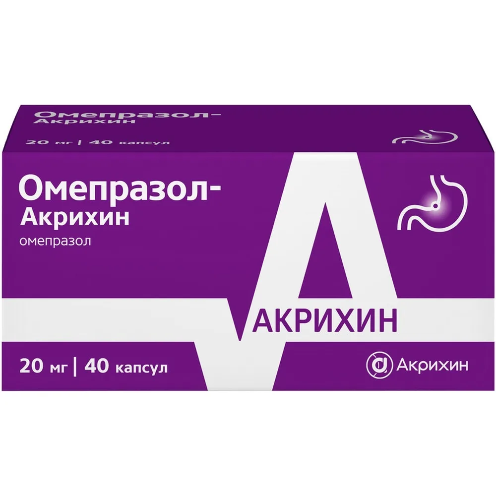 Omeprazole-Akrikhin 20 mg 40 capsules enteric-coated