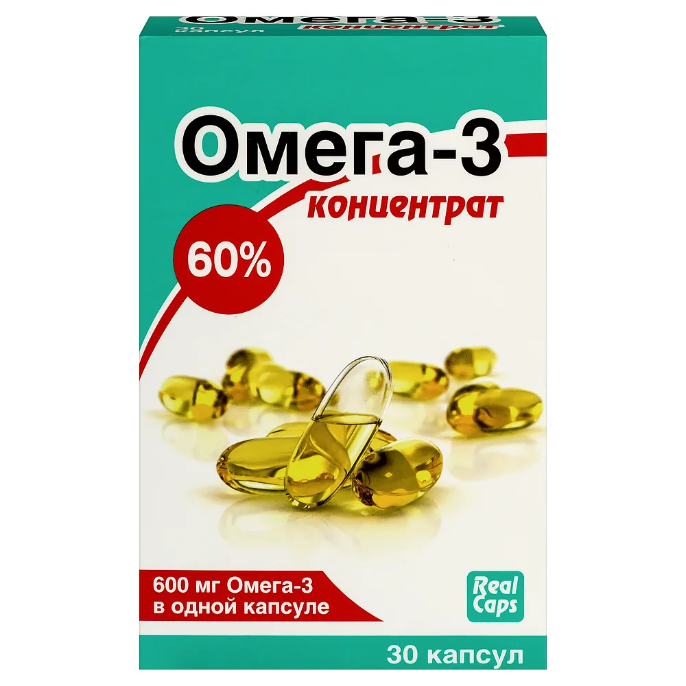 Omega-3 Concentrate 60% 30 Capsules 1000 mg/RealCaps