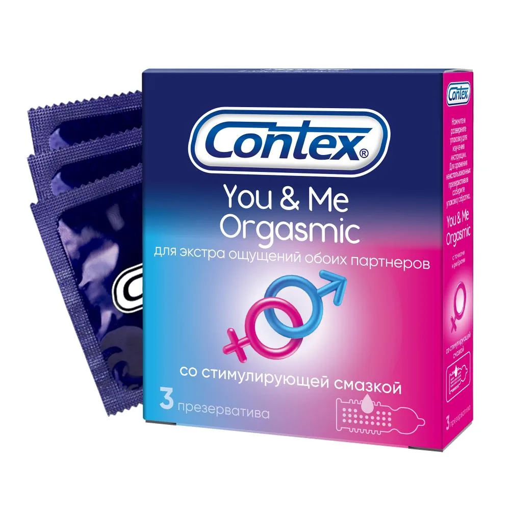 Contex You &amp; Me Orgasmic condoms made of natural latex 3 pcs.