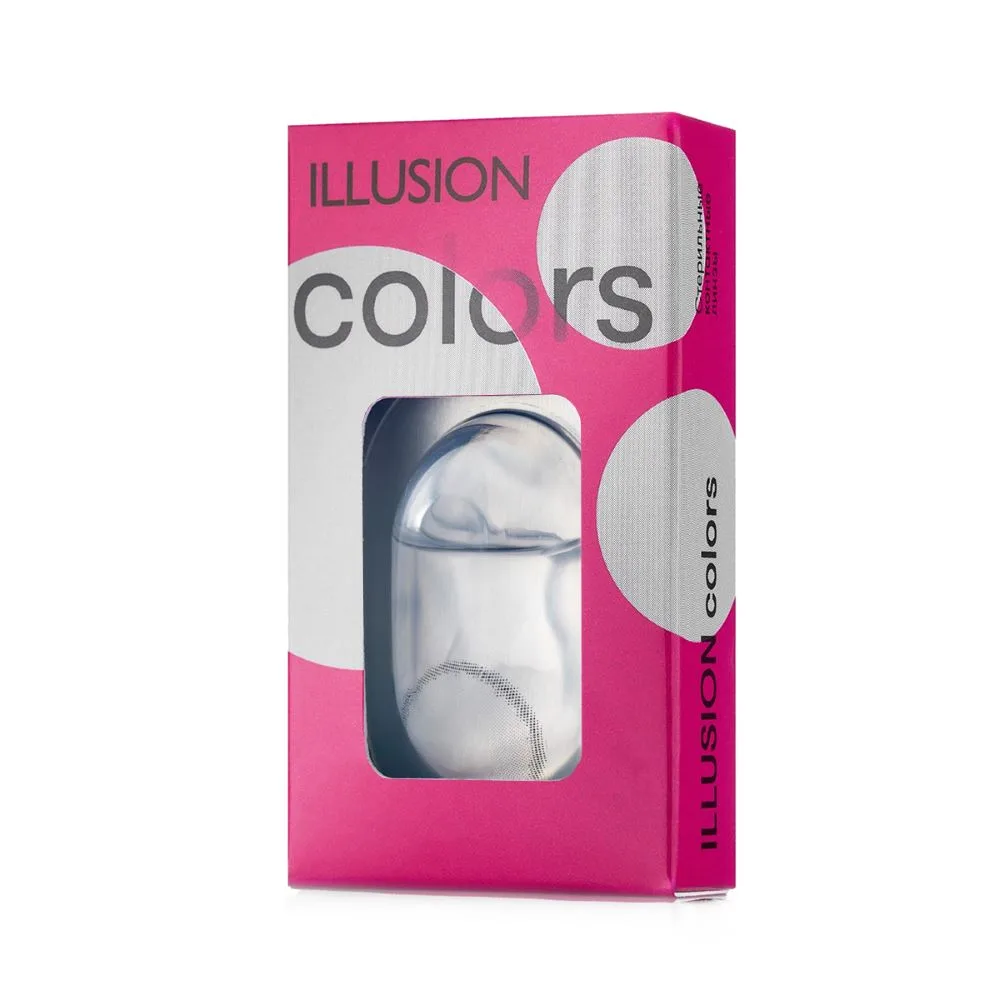Illusion Colors Elegance Grey Soft Contact Lenses Quarterly Replacement 8.6 14.0 2 pcs. -3.00