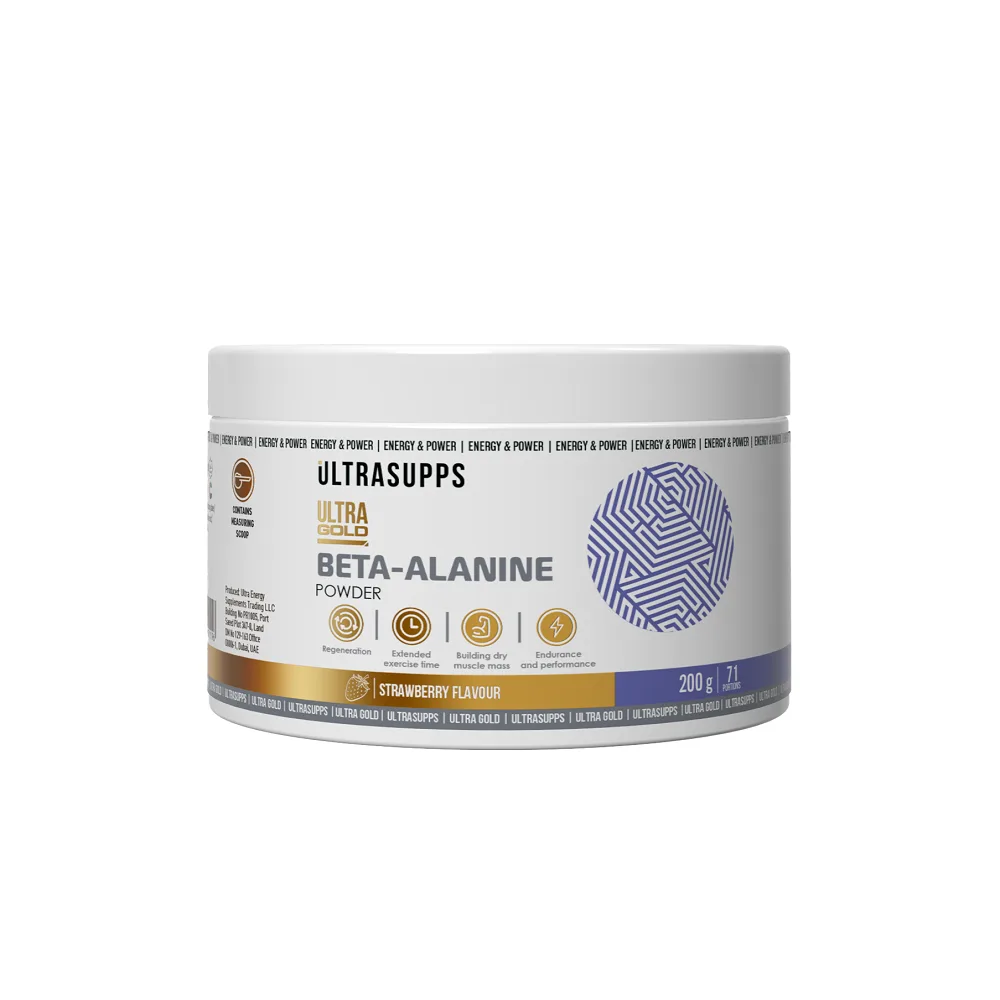 Ultrasupps Ultra Gold Beta-Alanine Powder Strawberry Flavor 200 g/tub