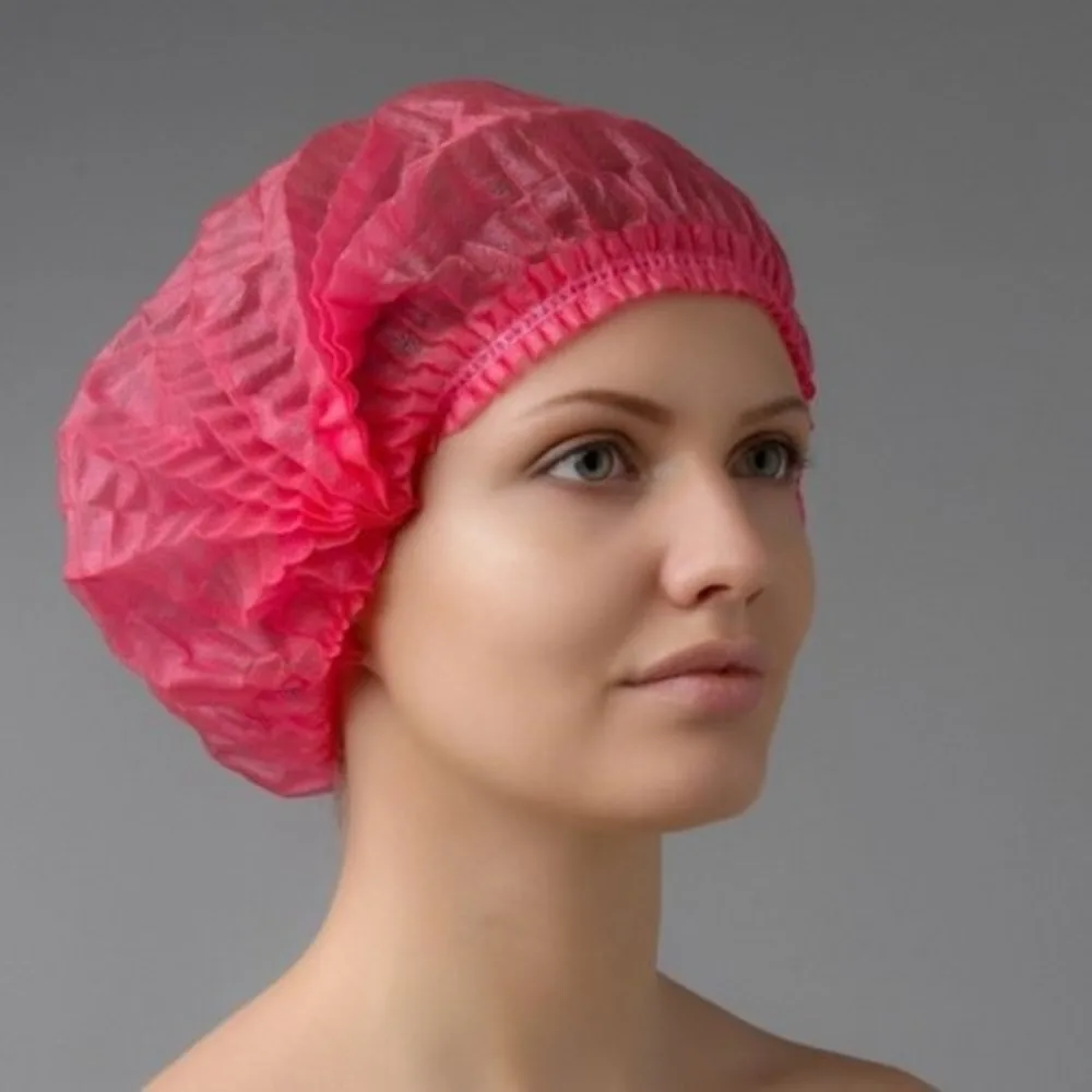 Non-sterile Pleated Cap Spunbond 18 g/m² Size 54-66/Length 53/Pink 25 pcs