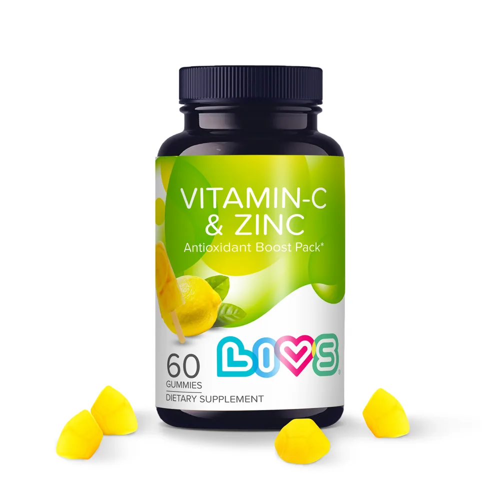 LIVS vitamin C plus zinc 60 pcs pectin gummy pastilles 3 g lemon ice cream flavor