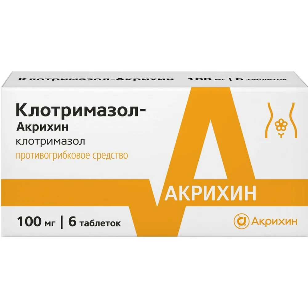 Clotrimazole-Akrikhin 100 mg 6 pcs vaginal tablets