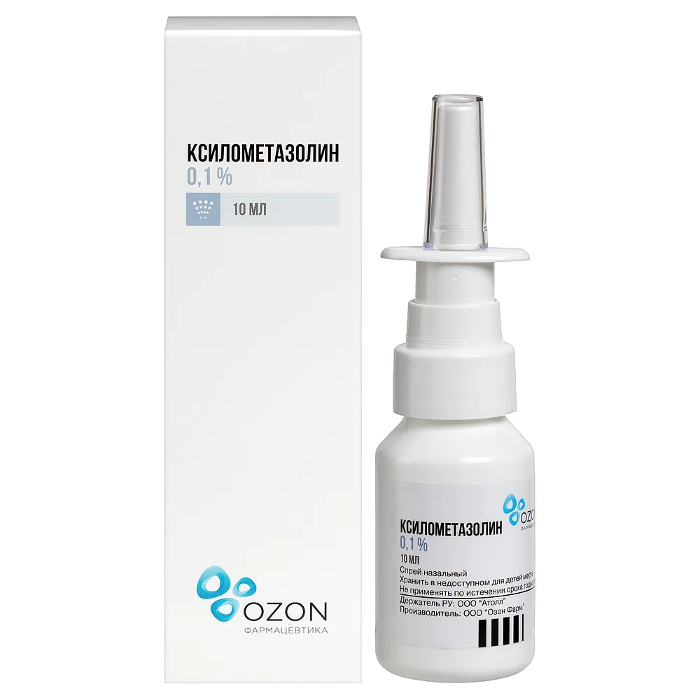 Xylometazoline 0.1% nasal spray 10 ml