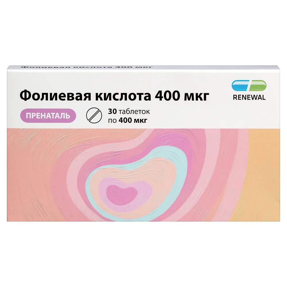 Folic acid 400 mcg prenatal 30 tablets 100 mg