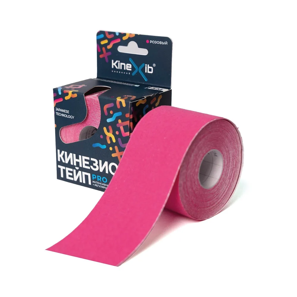 Kinexib Pro Kinesiology Tape Non-Sterile Adhesive Restorative Pink 5 cm x 5 m
