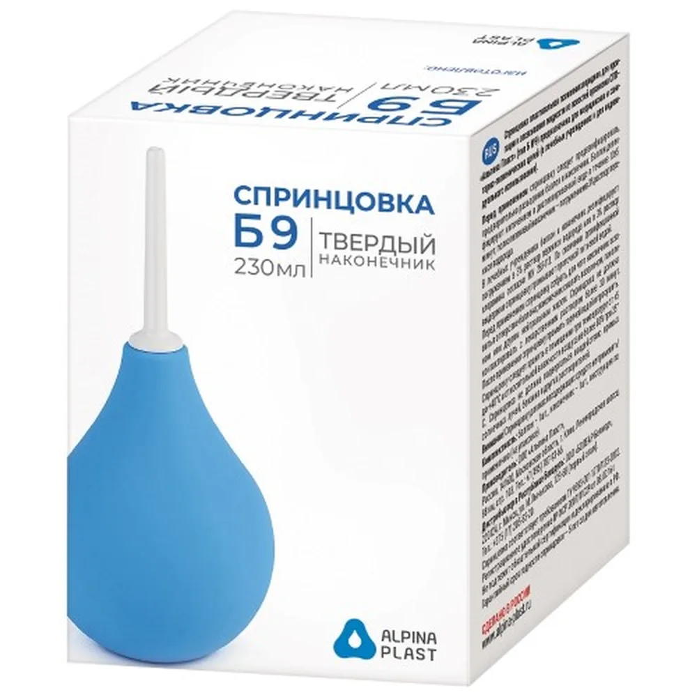 Enema bulb SP Alpina plastic hard tip B 9 230 ml in individual packaging