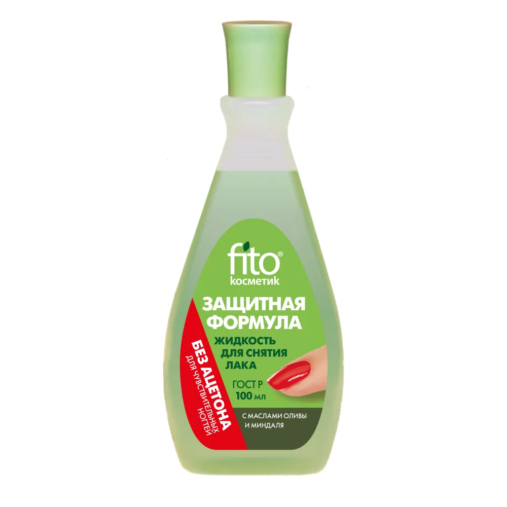 Fito Cosmetic Nail Polish Remover Protective Formula with Olive and Almond Oil Acetone-Free 100 ml