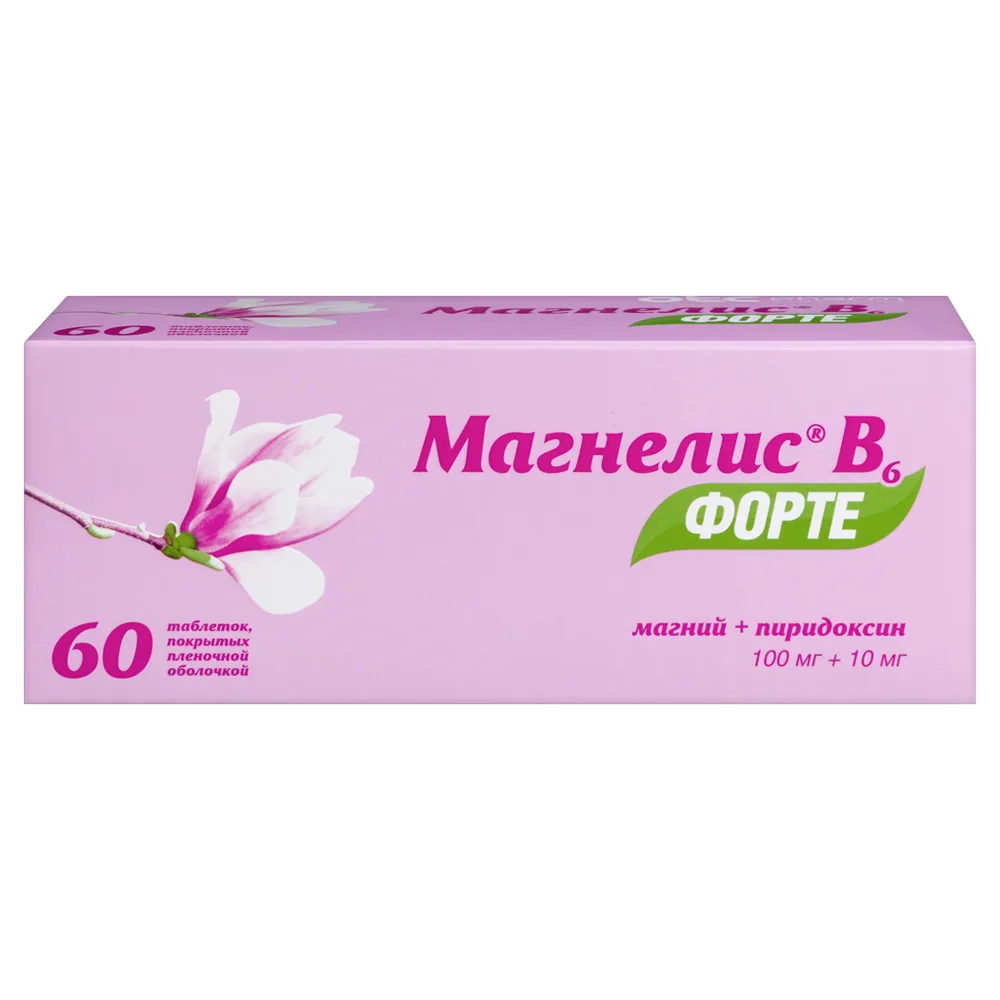Magnelis B6 Forte 100 mg + 10 mg 60 coated tablets