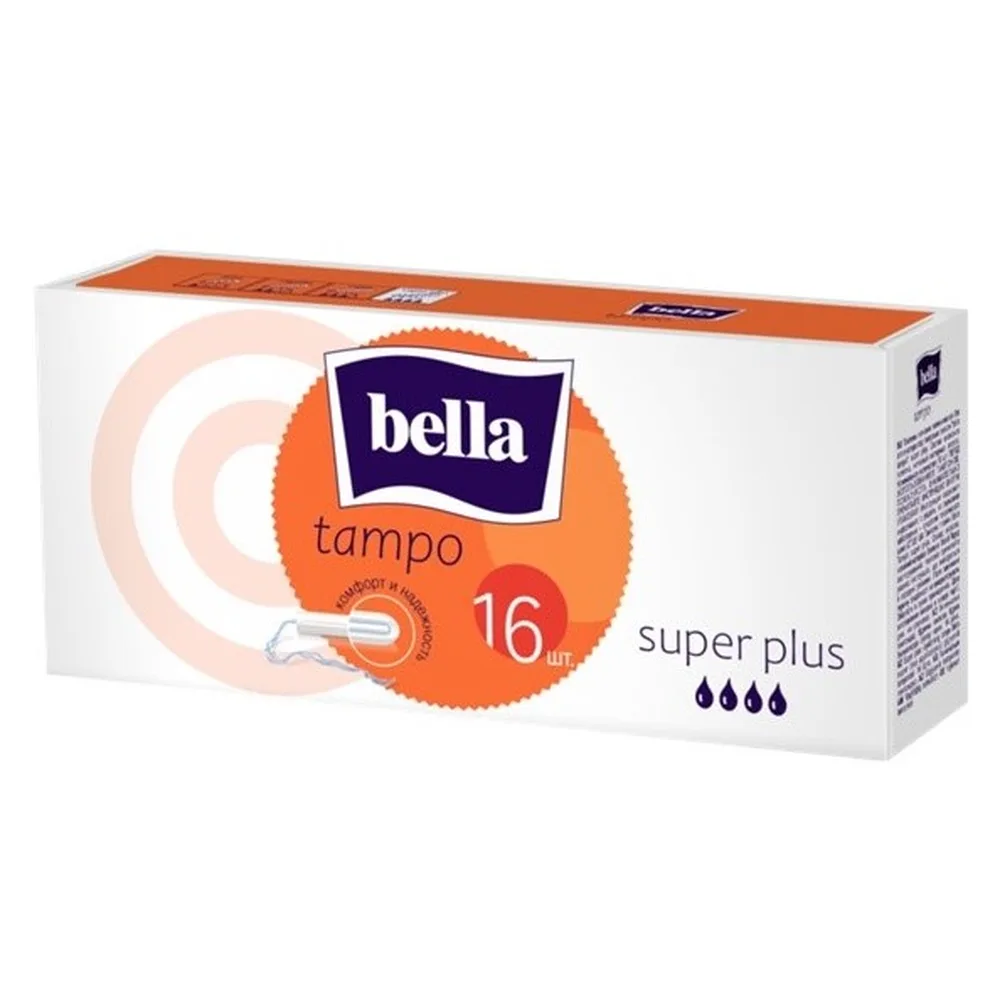 Bella Tampo Women's Hygienic Tampons Comfort and Reliability Super Plus 16 pcs.