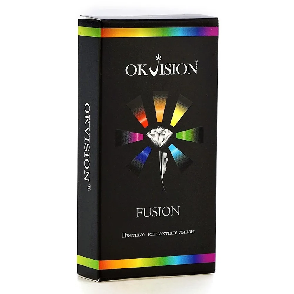 OKVision Fusion Colored Contact Lenses Quarterly Replacement 8.6/14.0/-0.00/ 2 pcs/ Blue Violet