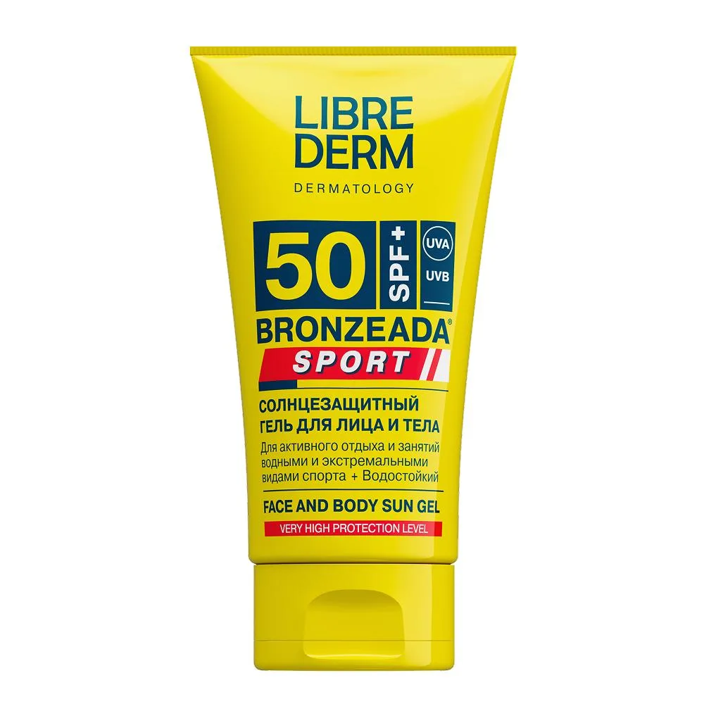 Librederm Bronzeada Sunscreen Gel for Face and Body Sport SPF 50 150 ml