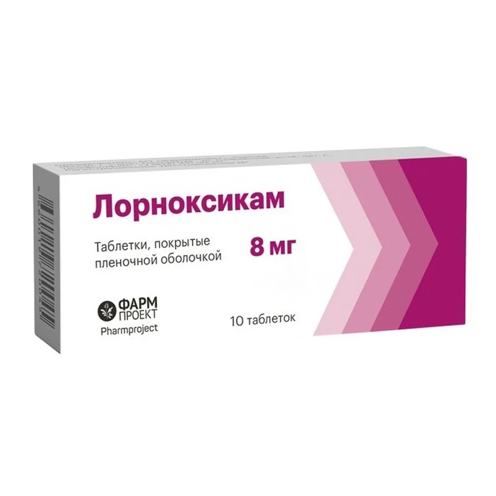 Lornoxicam 8 mg 10 coated tablets