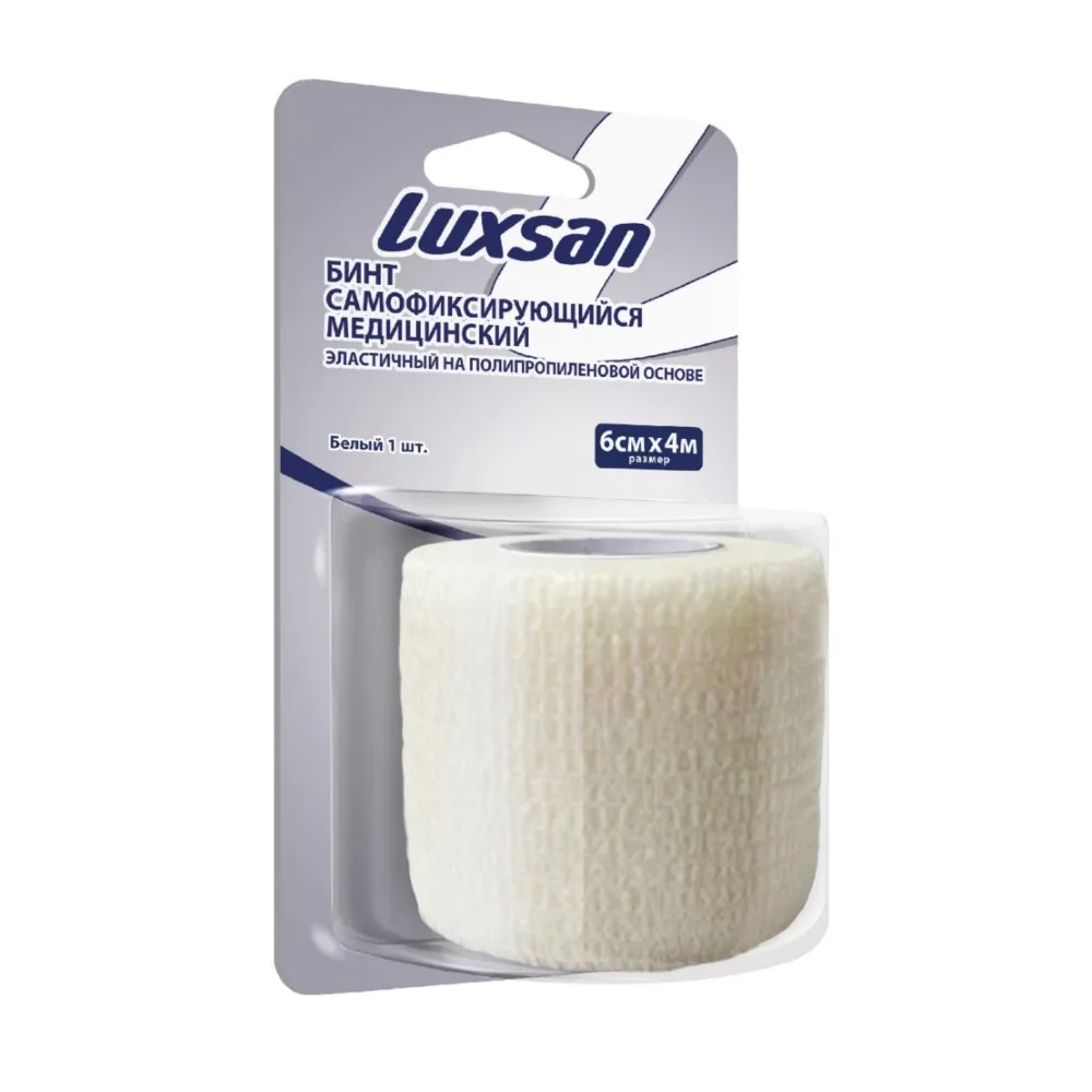 Luxsan Self-Adhesive Elastic Bandage 6 cm x 4 m White
