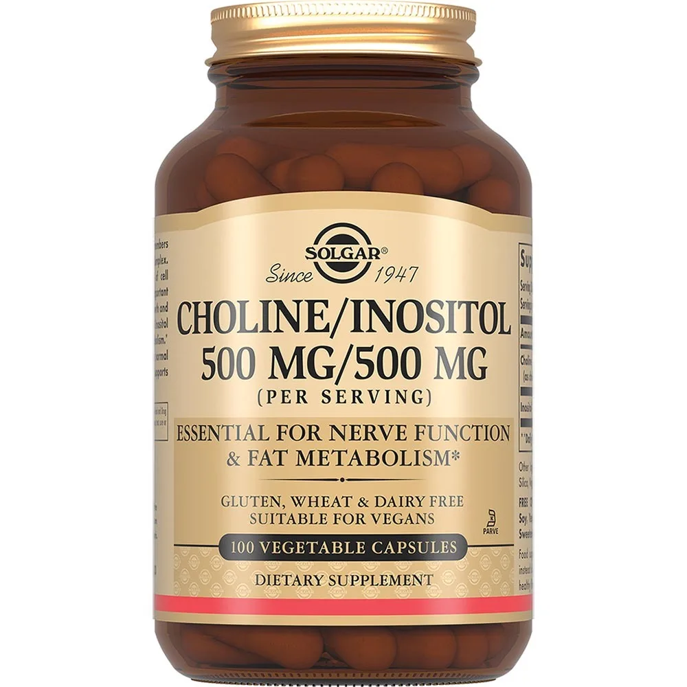 Solgar Choline/Inositol 500 mg/500 mg 100 capsules 1040 mg