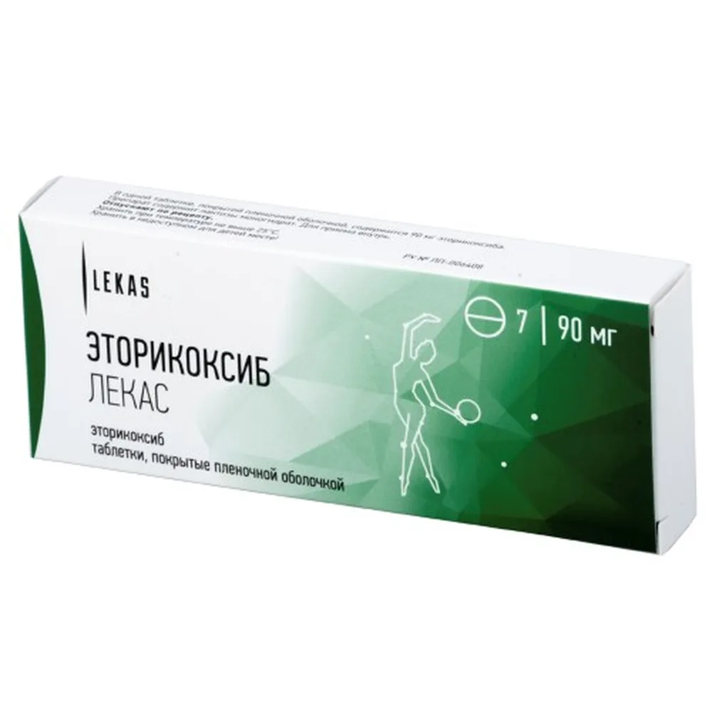 Etoricoxib Lekas 90 mg 7 coated tablets