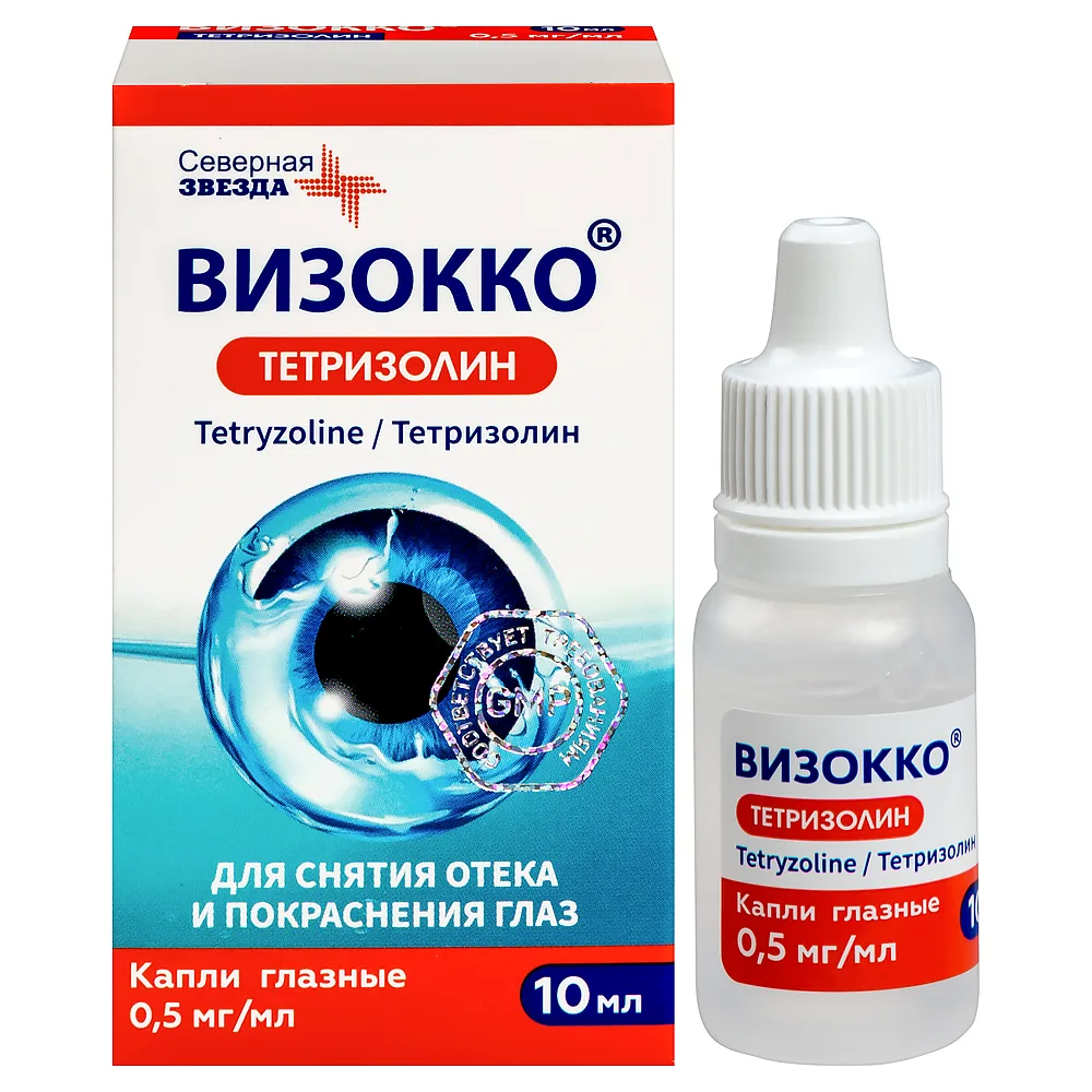 Visokko tetryzoline 0.5/ml 10 ml dropper bottle eye drops