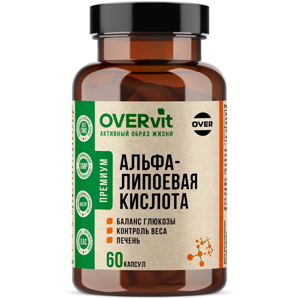 Overvit alpha-lipoic acid 100 mg 60 capsules 400 mg