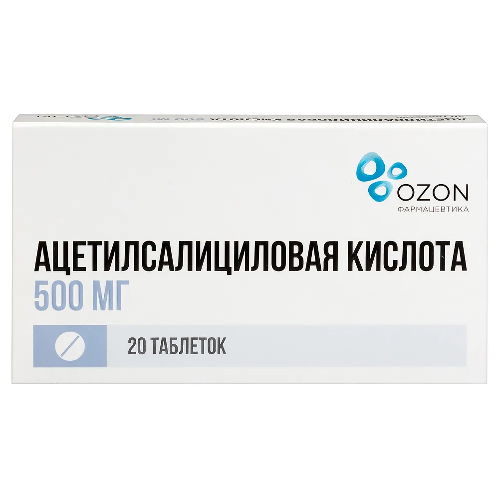 Acetylsalicylic Acid 0.5 g N20 Tablets/Ozon
