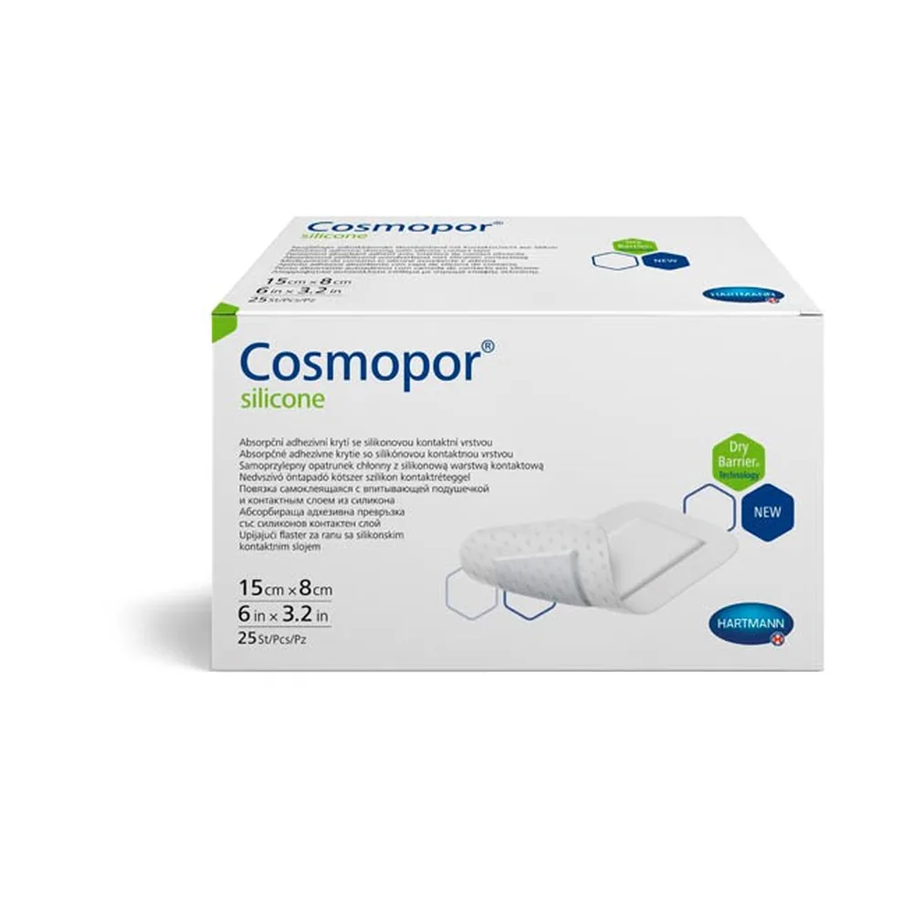Cosmopor Silicone Absorbent Dressing with Silicone Contact Layer 15x8 cm 25 pcs