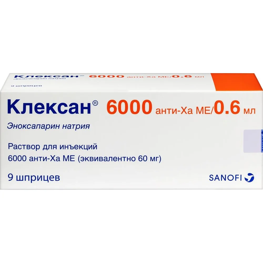 Clexane 6000 anti-Xa IU/0.6 ml solution for injection syringe 9 pcs.