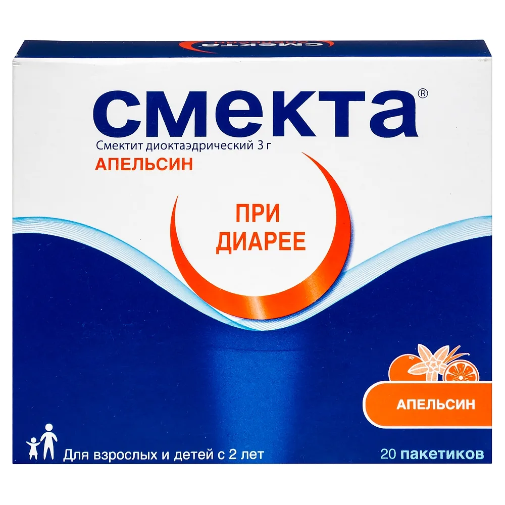 Smecta 3 g 3.76 20 pcs powder for suspension preparation for oral use orange flavor