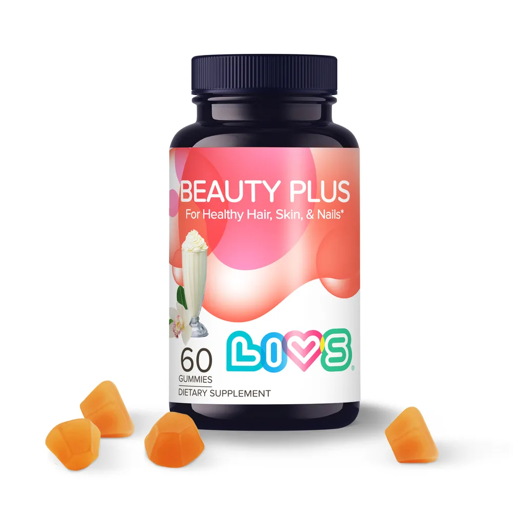 LIVS Complex of Vitamins for Skin, Hair, and Nails 60 pcs Pectin Jelly Pastilles 3 g Cream Soda Flavor