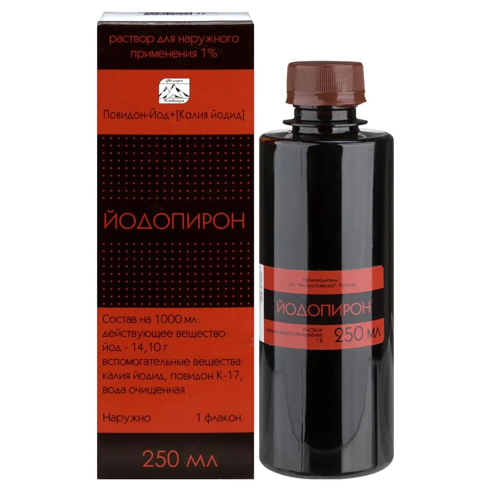 Iodopiron 1% solution for external use 250 ml