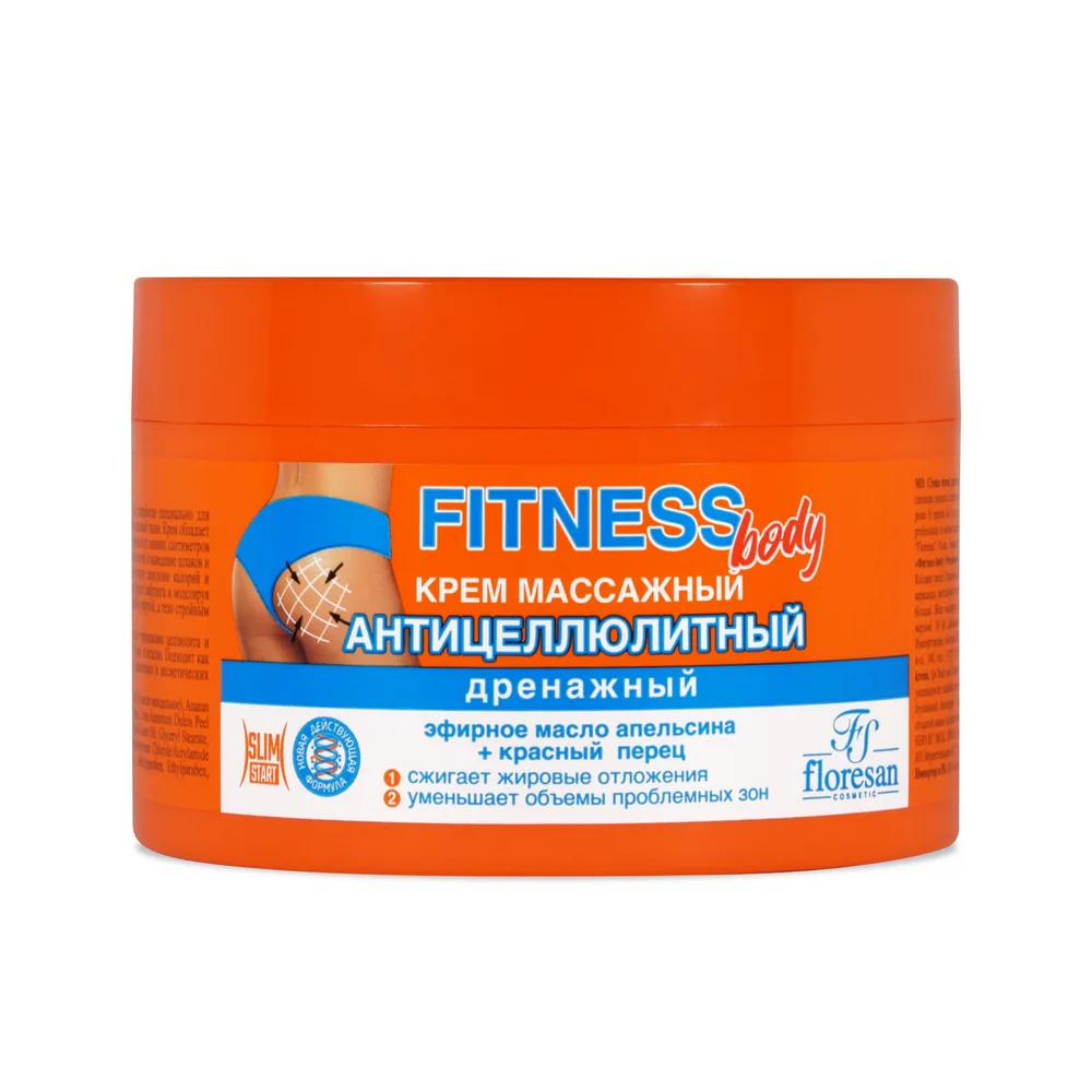 Floresan Fitness Body Anti-Cellulite Drainage Massage Cream 500 ml