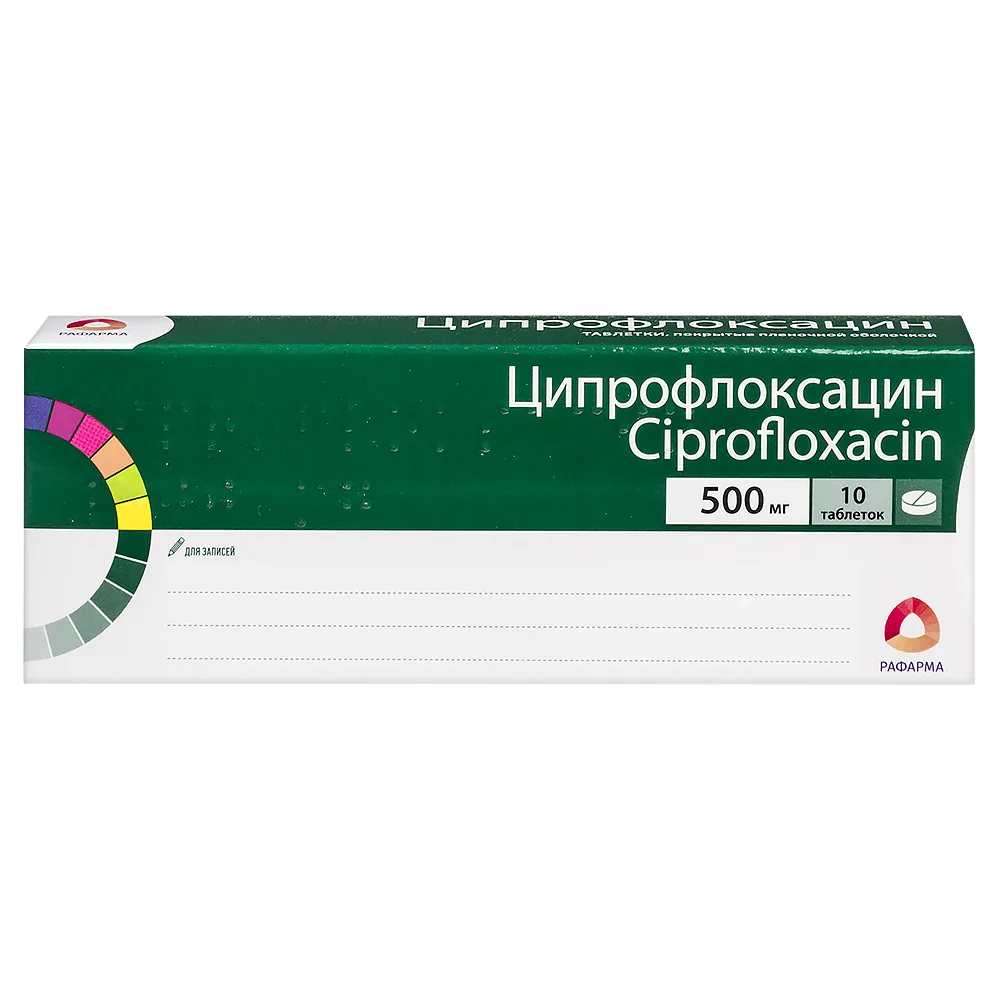 Ciprofloxacin 500 mg 10 coated tablets