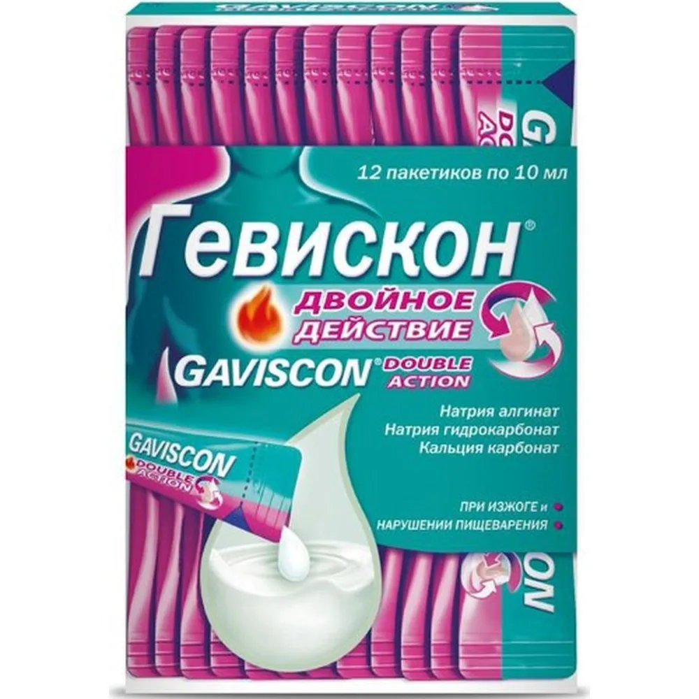 Gaviscon Double Action 12 pcs sachet suspension for oral use 10 ml