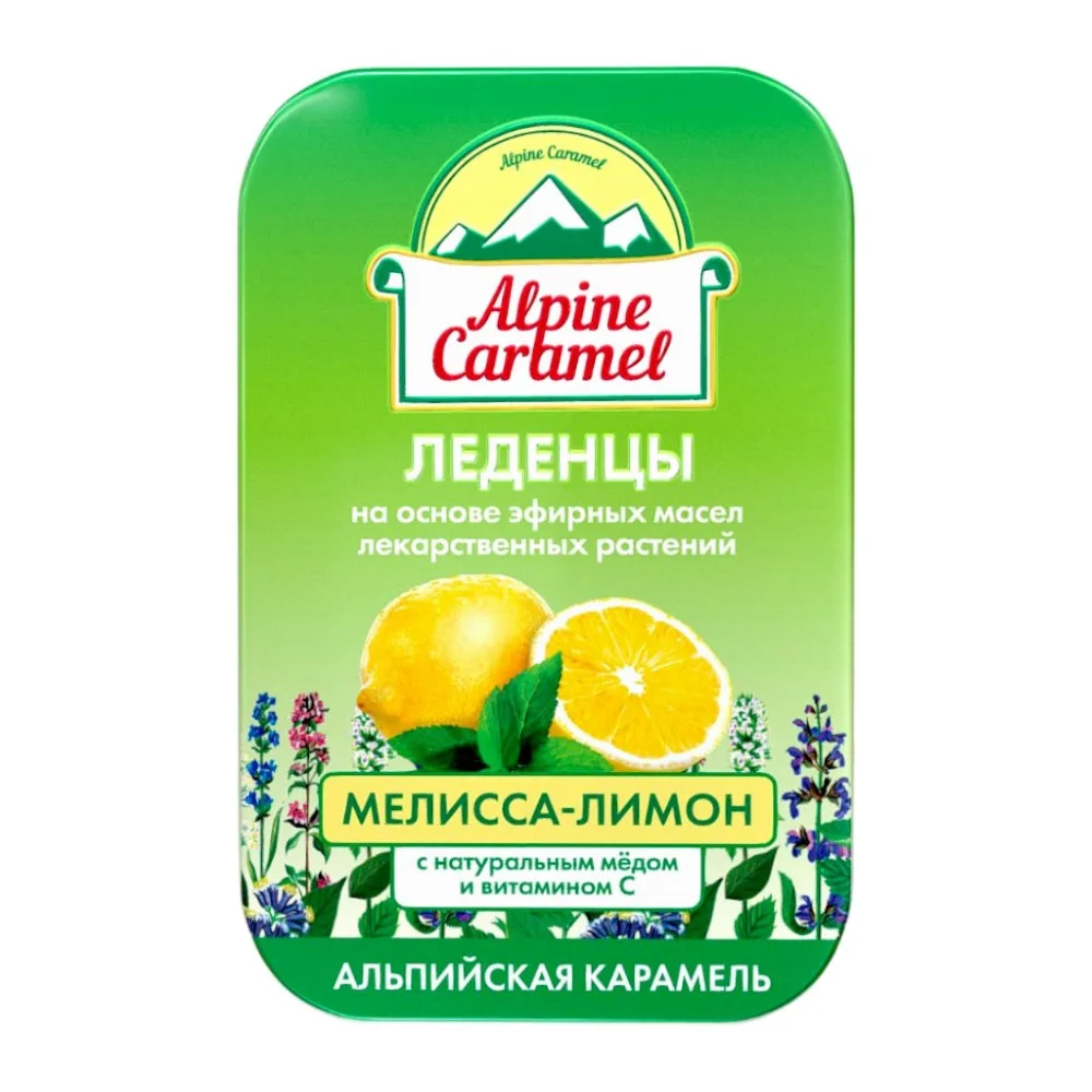Alpine Caramel Children's Candies with Natural Honey and Vitamin C Lemon-Melissa Flavor 53 g