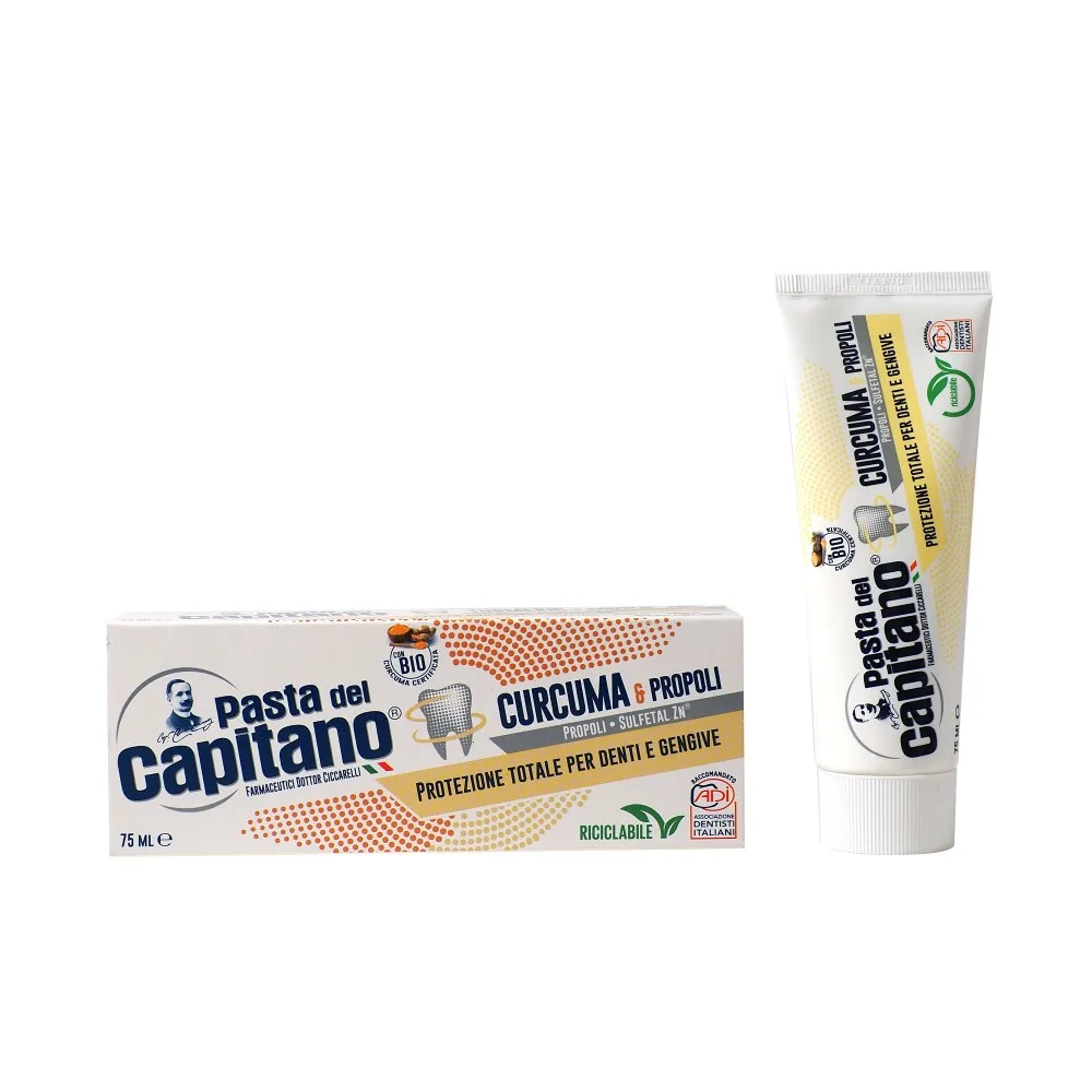 Pasta del Capitano Toothpaste Comprehensive Protection Turmeric and Propolis 75 ml