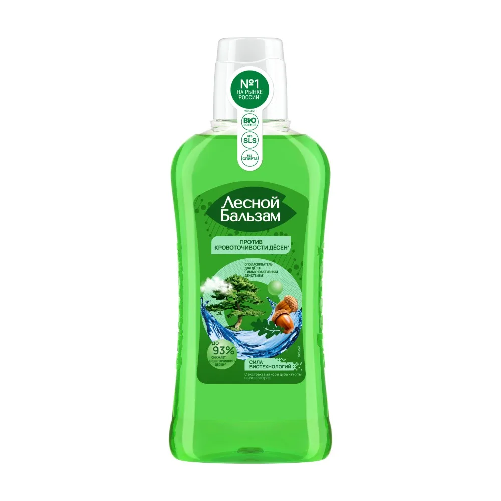 Lesnoy Balsam gum rinse with oak bark and fir extracts in herbal infusion 400 ml