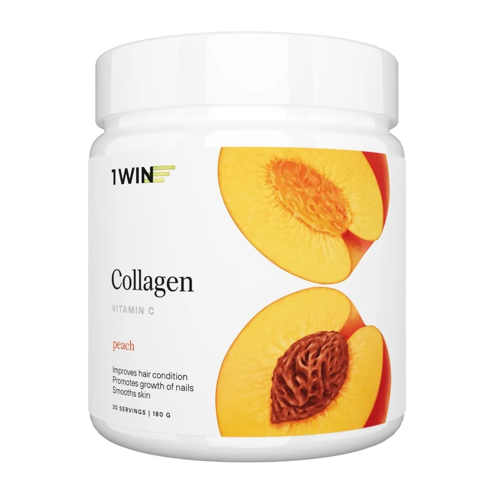 1Win Collagen + Vitamin C Powder 180 g Peach Flavor / Can