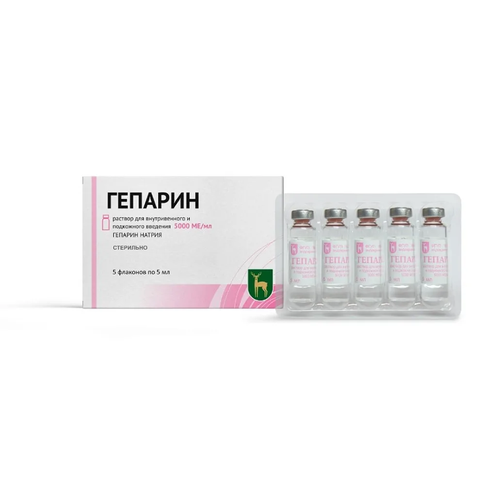 Heparin 5000 IU/ml 5 ampoules solution for intravenous and subcutaneous administration 5 ml
