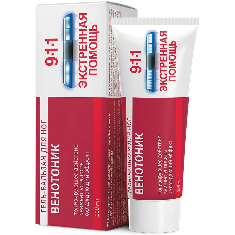 911 Emergency Help Venotonic Gel-Balm for Legs with Cooling Effect 100 ml