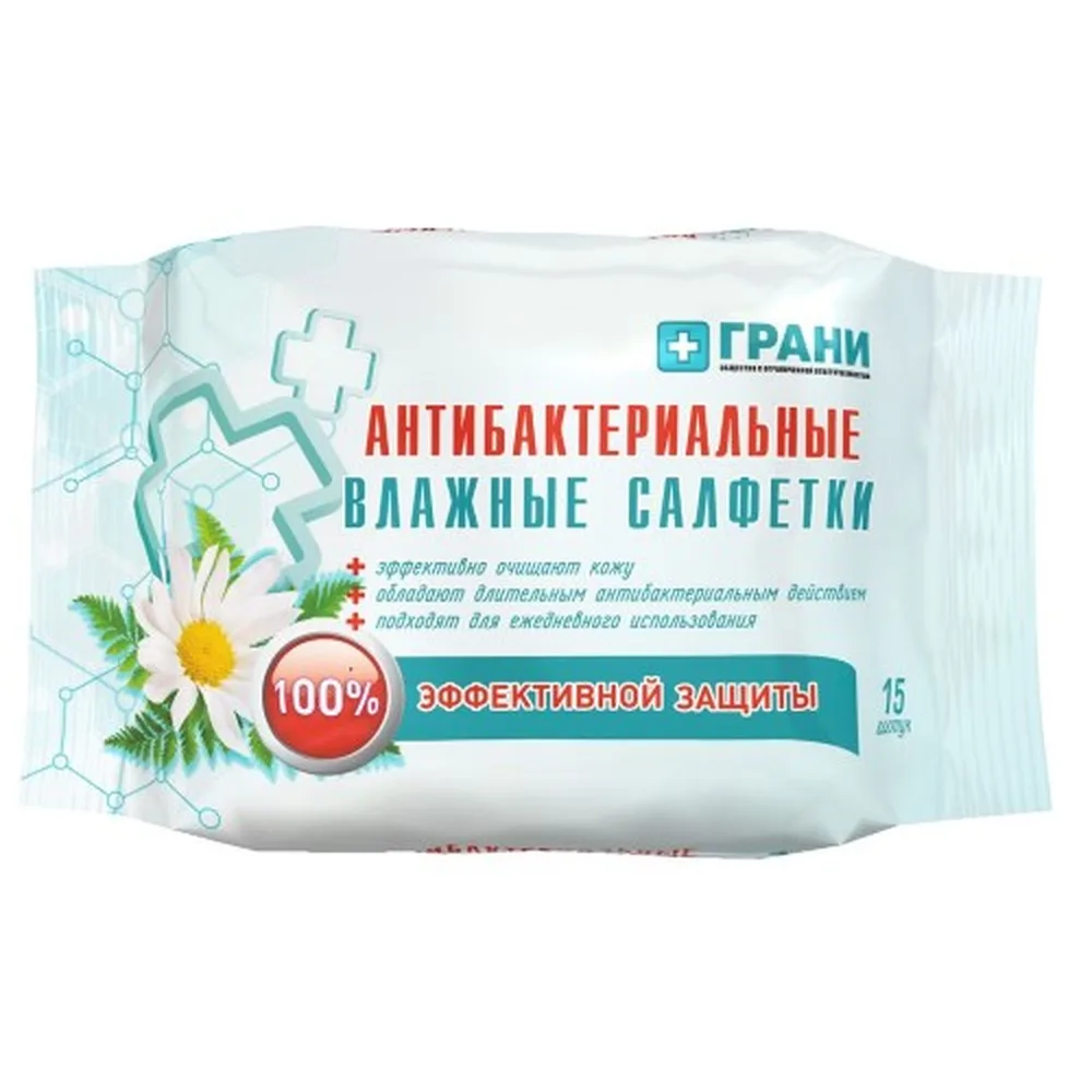 Grani wipes antibacterial moist 15 pcs