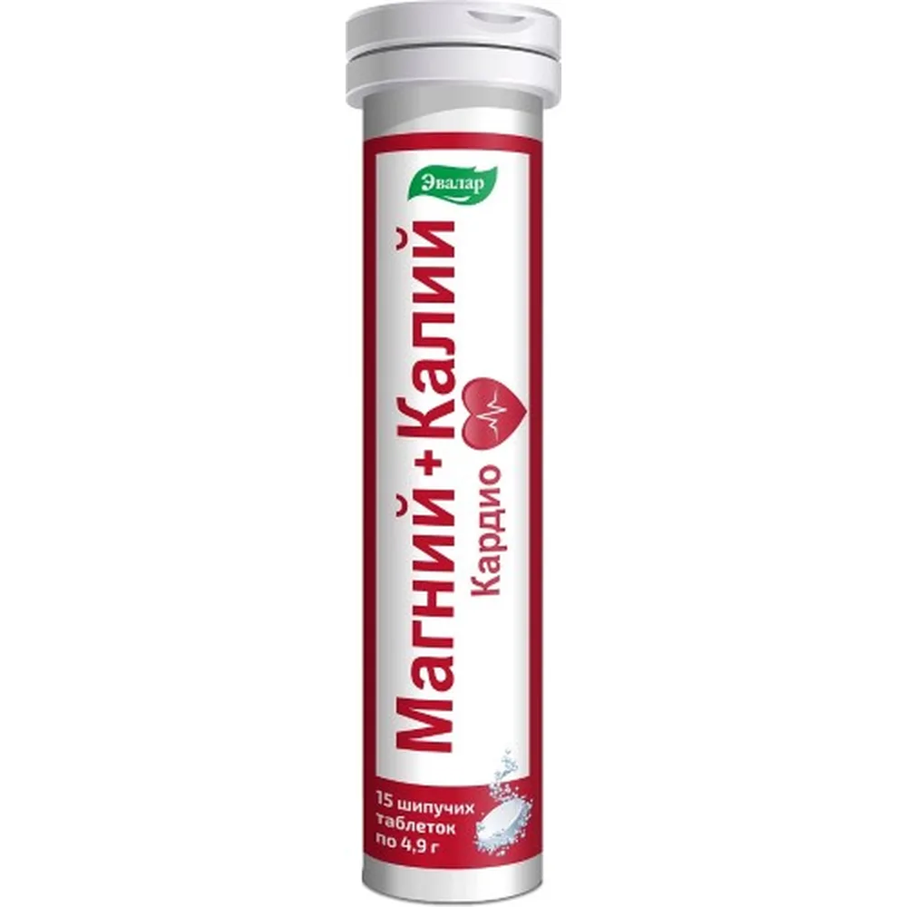 Magnesium + Potassium Cardio 15 effervescent tablets 4.9 g
